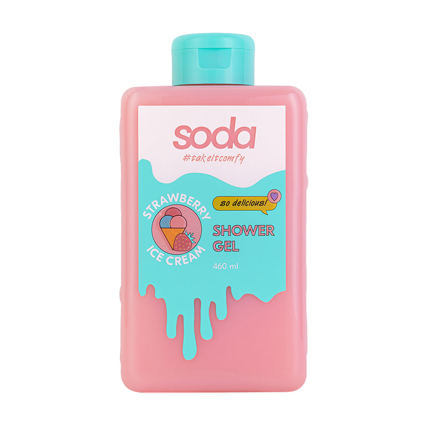 SODA سودا جل الاستحمام #تيكيتكمفي آيس كريم الفراولة، 460 مل