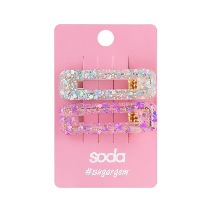 GLITTERY HAIR CLIPS 2 pcs #sugargem
