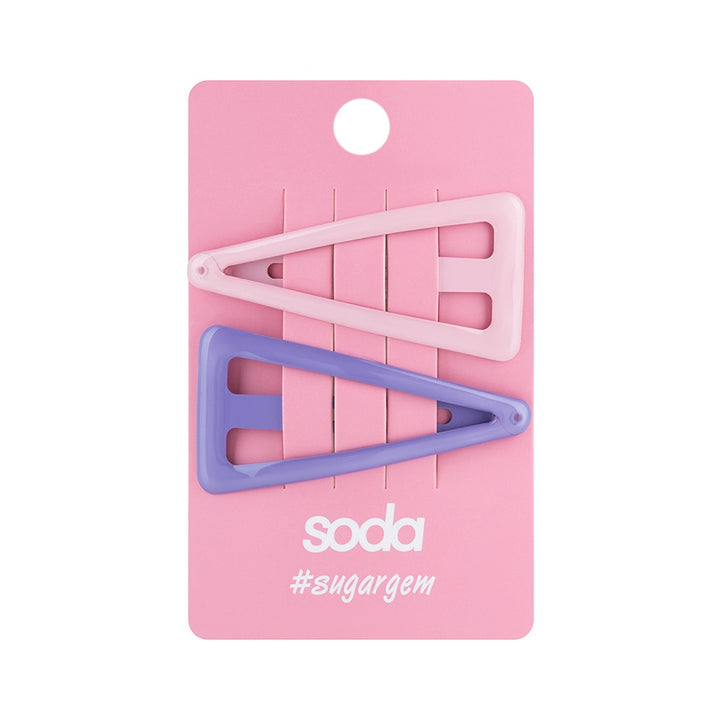 TRIANGLE HAIR CLIPS PINK AND PURPLE 2 pcs #sugargem