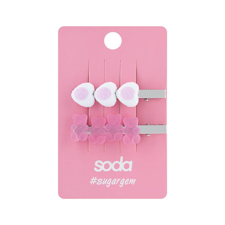 HAIR CLIPS BEARS AND HEARTS 2 pcs #sugargem