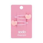 SODA HAIR CLIPS PINK HEARTS 2 PCS #sugargem