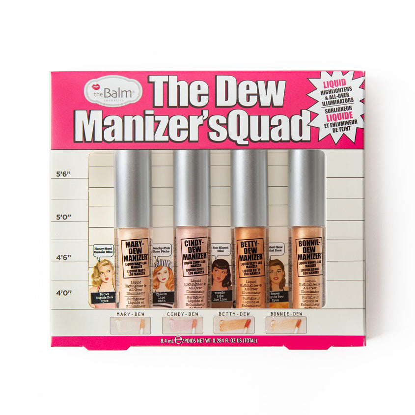 THEBALM SET OF 4 MINI LIQUID LUMINIZERS `THE DEW MANIZER`SQUAD` 8,4 ML