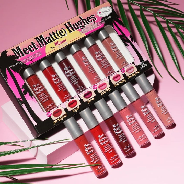THEBALM Set of 6 Shades Mini Liquid Matte Lipsticks Meet Matt(e) Hughes Miami