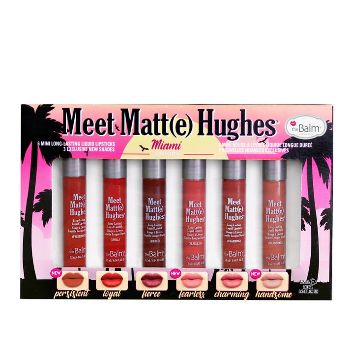 THEBALM Set of 6 Shades Mini Liquid Matte Lipsticks Meet Matt(e) Hughes Miami