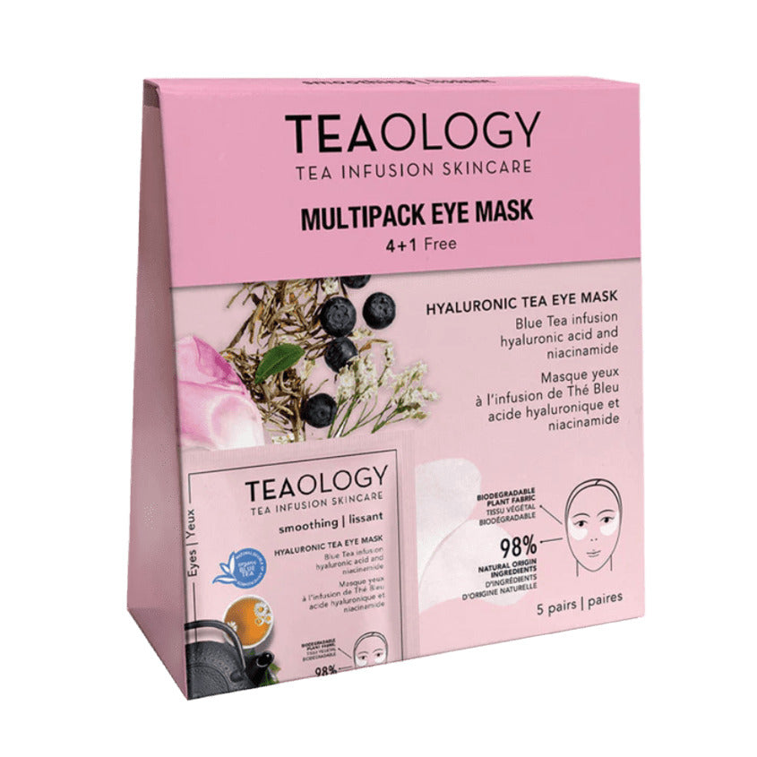 TEAOLOGY تيولوجي ماسك العين بالهيالورونيك الشاي مجموعة، 5 أزواج