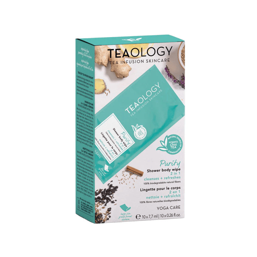 TEAOLOGY YOGA CARE PURITY SHOWER BODY WIPE MULTIPACK X 10 2023