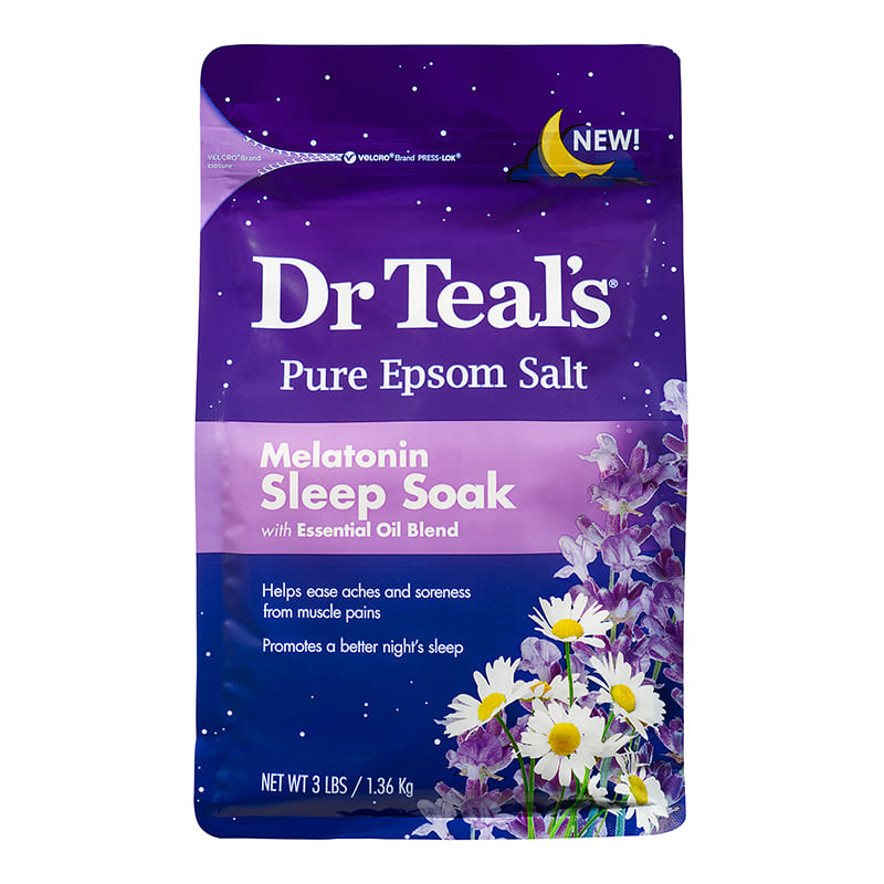 DR TEAL'S نقع النوم بملح إبسوم النقي من دكتور تيلز مع الميلاتونين