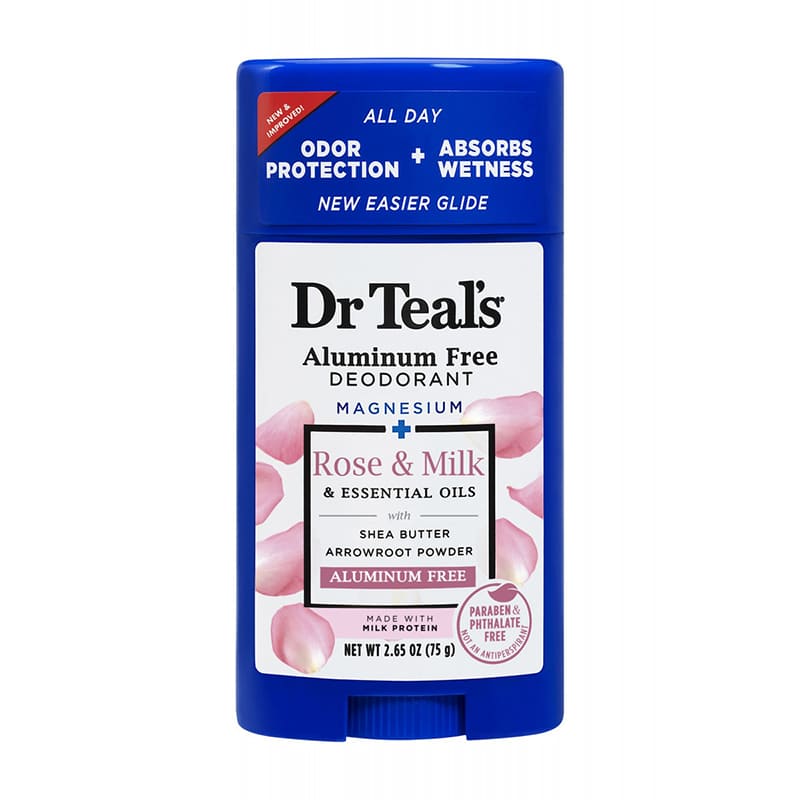 DR TEAL'S ROSE & MILK DEO 48H-ALUM FREE DEO STICK 75 GM