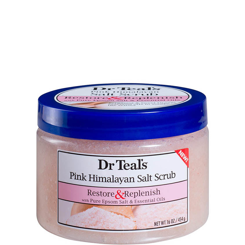 DR TEAL'S مقشر ملح الهيمالايا الوردي من دكتور تيلز - ترميم وتجديد