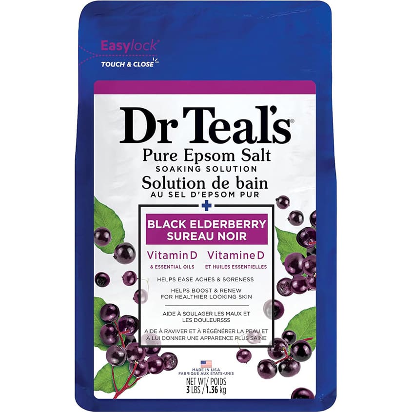 DR TEAL'S EPSOM SALT - ELDERBERRY - 3LB/1.36KG