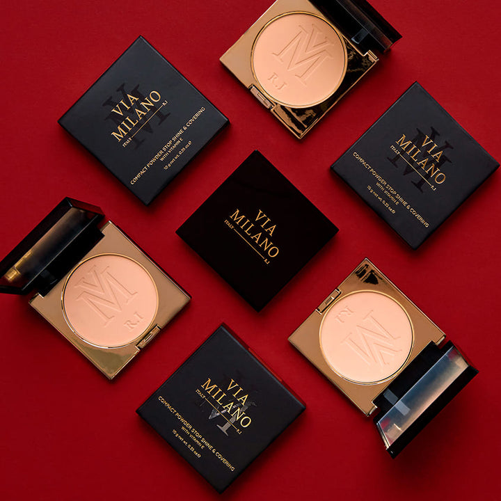 VIA MILANO COMPACT POWDER STOP SHINE & COVERING vit.E C02 NATURAL 10 g