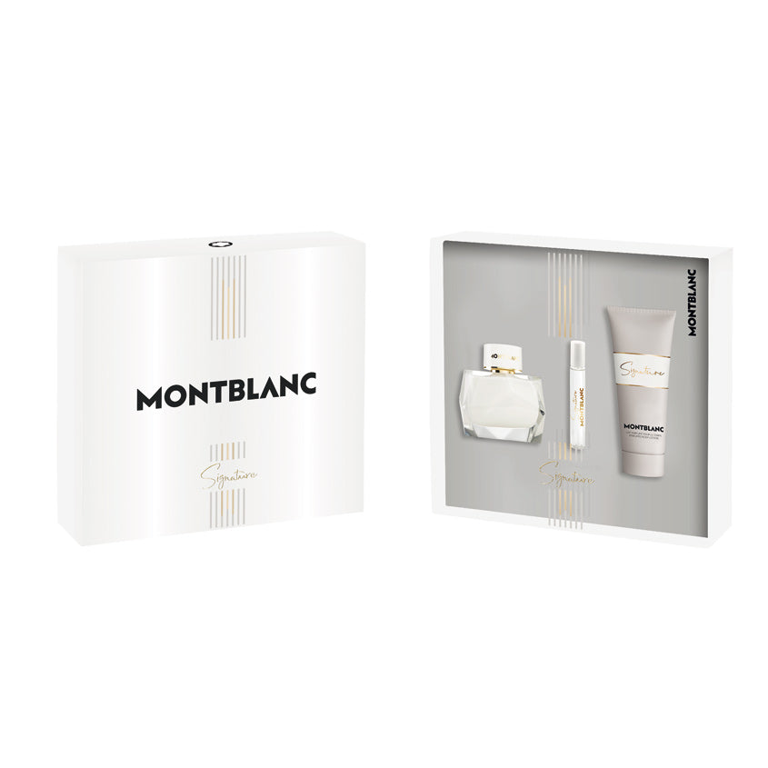 MONTBLANC مجموعة مونت بلانك سيغنيتشر، إيو دو بارفوم، سبراي 90 مل + 7.5 مل + لوشن للجسم 100 مل