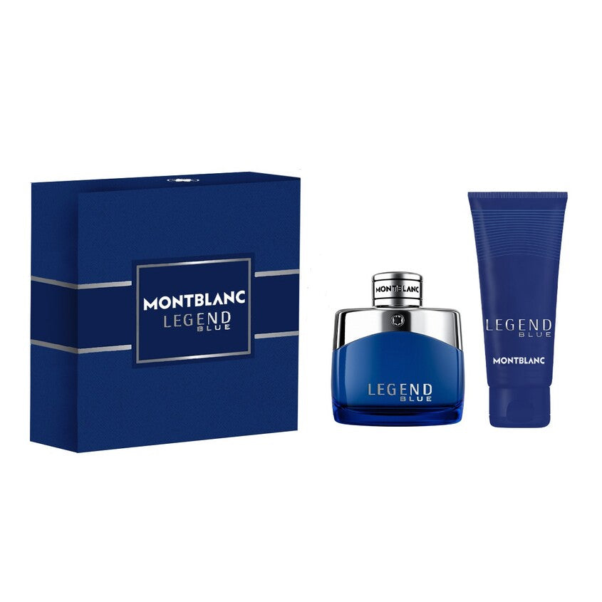 MONTBLANC مونت بلانك مجموعة ليجند بلو، إيو دو بارفوم، سبراي 50 مل + جل استحمام 100 مل