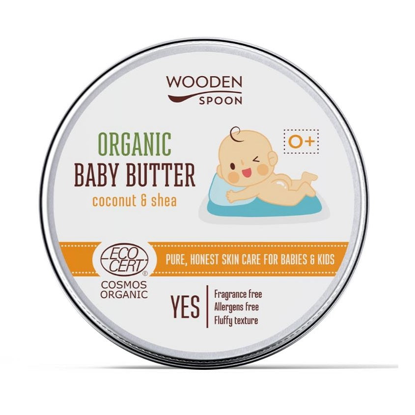 WOODEN SPOON وودن سبون: زيت الجسم للأطفال بجوز الهند وزبدة الشيا، 100 مل