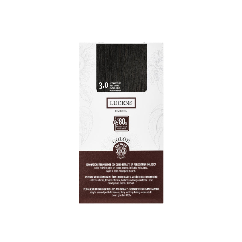 LUCENS UMBRIA LUCENS PERMANENT HAIR COLOR 3.0 CASTANO SCURO 145ML