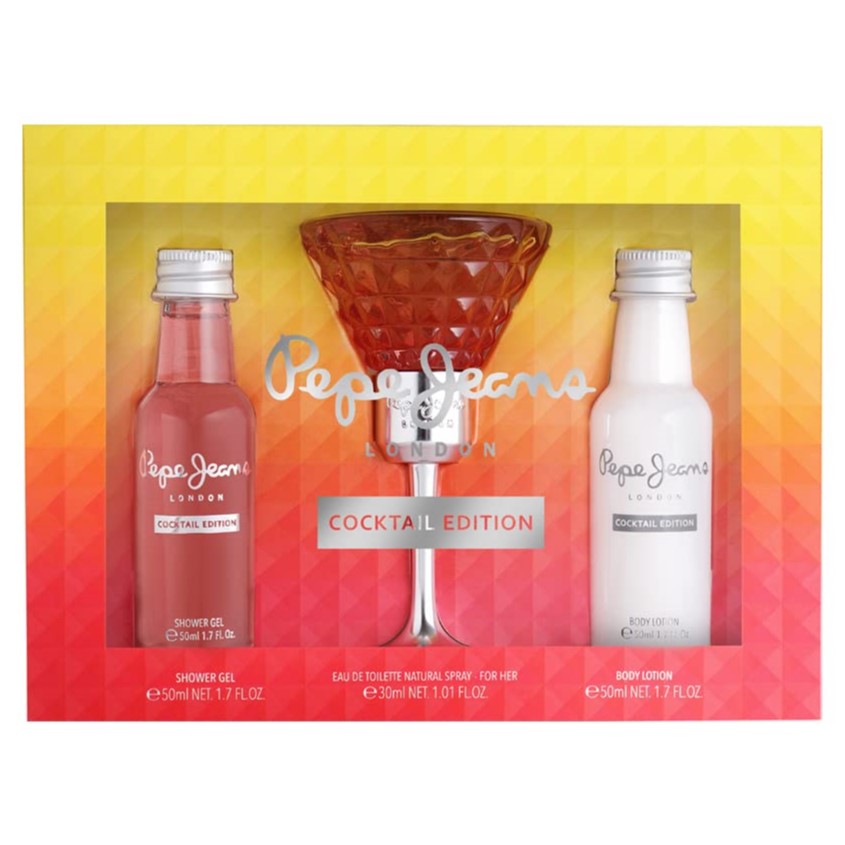PEPE JEANS COCKTAIL EDITION FOR HER SET(EDT 30ML+BL 50ML+SG 50ML) – buy online