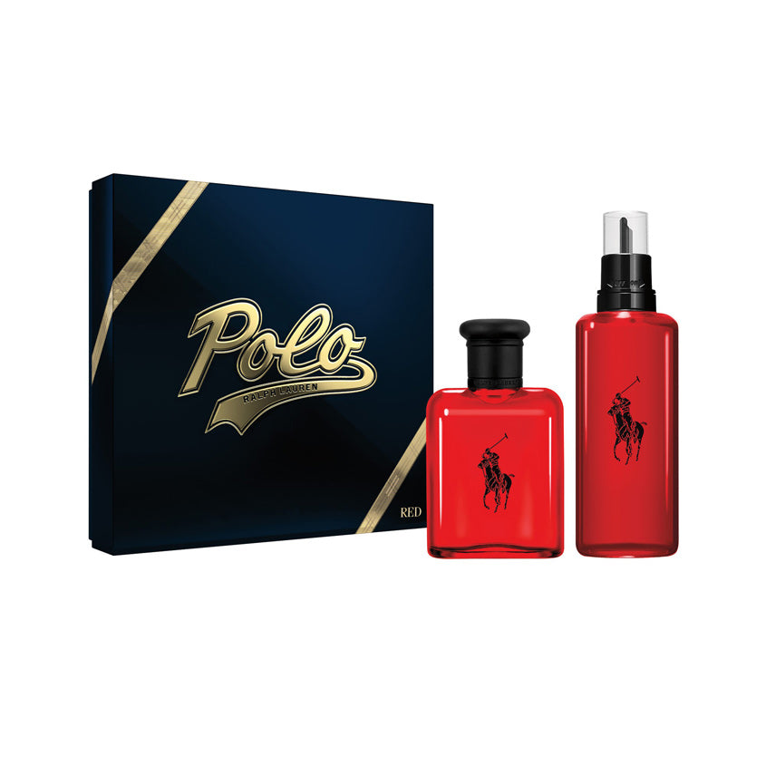 RALPH LAUREN طقم بولو الأحمر