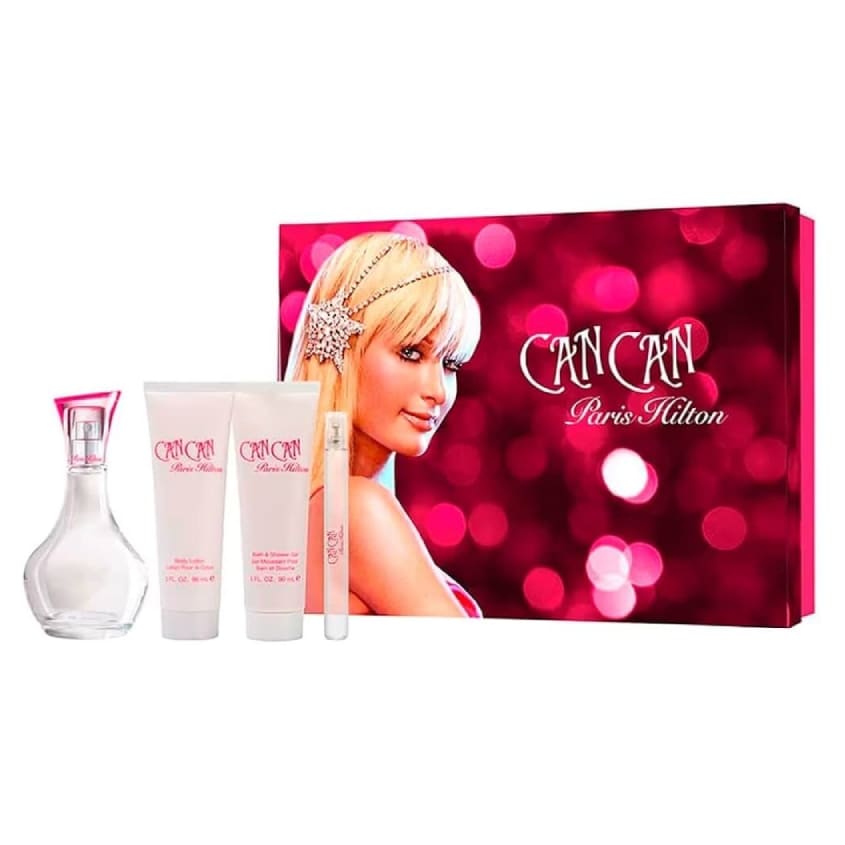 PARIS HILTON CAN CAN W EDP/S SET (EDP/S 100ML+B/LOT 90ML+S/GEL 90ML+10 ML PENCIL SPRAY)