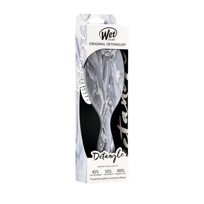 WETBRUSH فك تشابك الشعر الأصلي باللون الفضي الرخامي المعدني